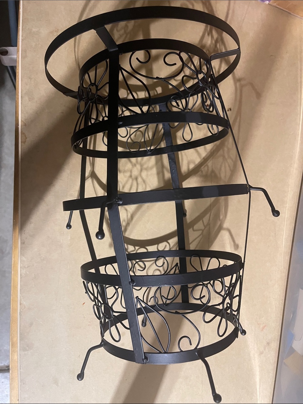 Othr Black 3-Tier Metal Hanging Fruit & Coffee Cup Basket Rack